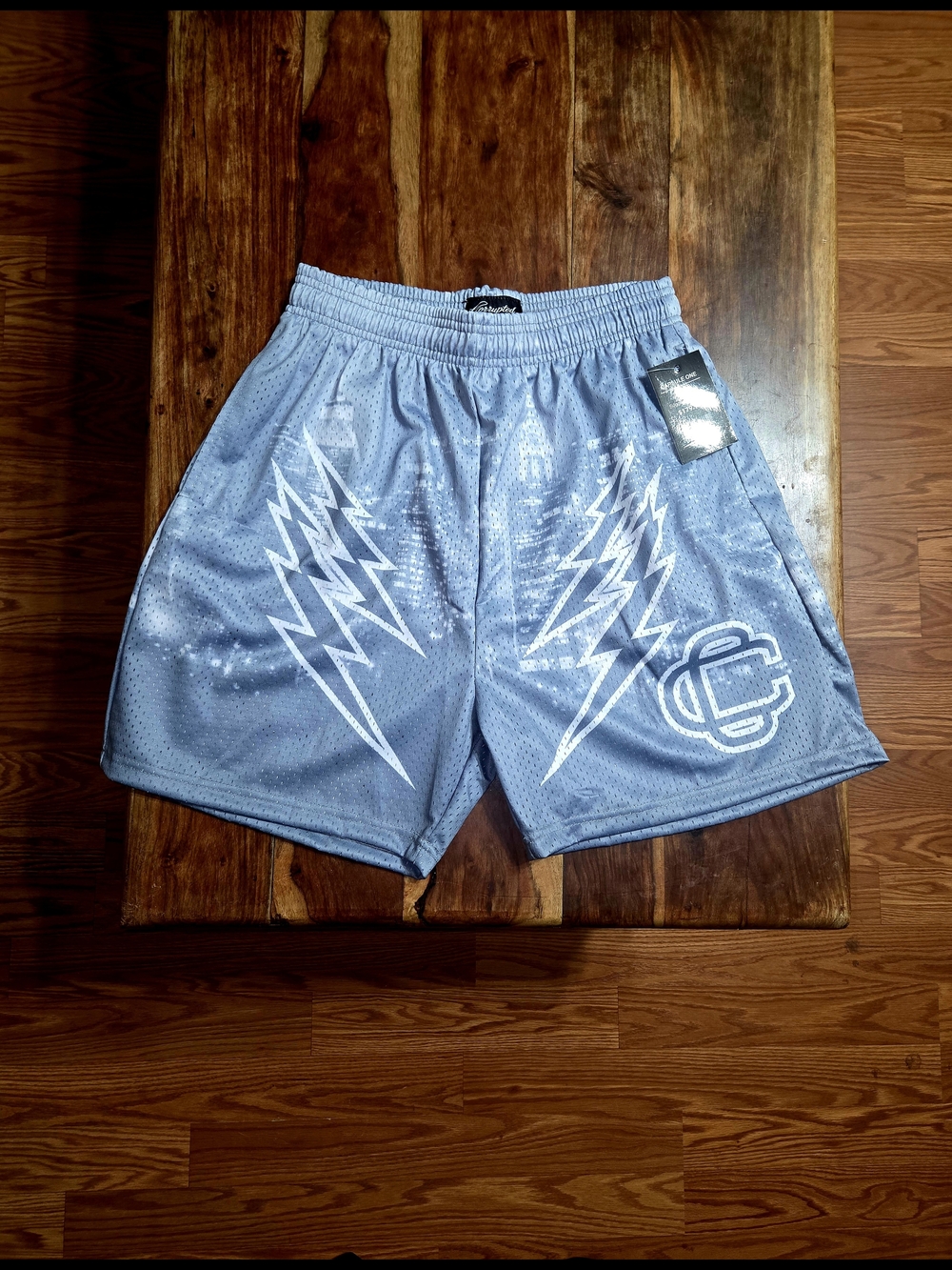Corrupted Creative Men's Light Blue Athletic Mesh Shorts - Picture 1 of 8